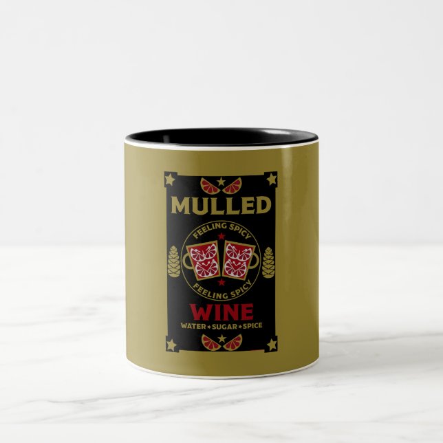 Caneca De Café Em Dois Tons Vinho Tinto Quente de Natal  (Centro)