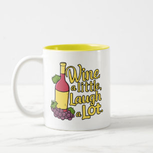 Caneca De Café Em Dois Tons Vinho Um Pouco, Ria Muito! Canhão de Vinho Cinto