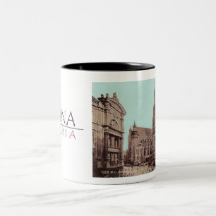CANECA DE CAFÉ EM DOIS TONS VINTAGE 1900 VIENNA POSTCARD FOTO