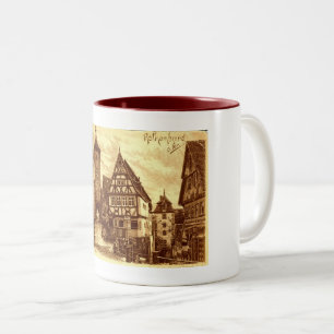 Caneca De Café Em Dois Tons Vintage 1907 de Rothenburg Alemanha