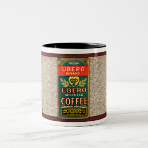Caneca De Café Em Dois Tons VINTAGE 1925 MARCA UBERO Cachorro