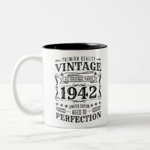 Caneca De Café Em Dois Tons Vintage 1942 80Th Birthday Gift Men Women Original