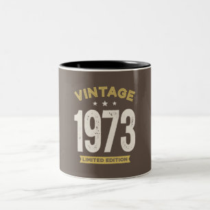 Caneca De Café Em Dois Tons Vintage 1973 - 49º aniversário Retro Classic