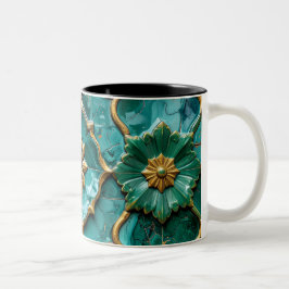 Caneca De Café Em Dois Tons Vintage Algerian Turquoise Ceramic Art Mug
