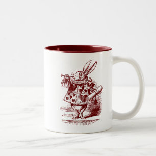 Caneca De Café Em Dois Tons Vintage Alice no Coelho Branco da Maravilha