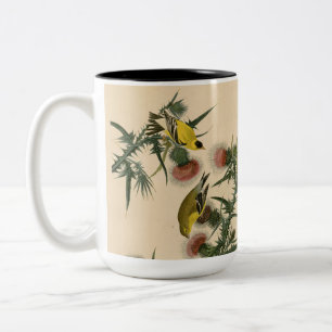 Caneca De Café Em Dois Tons Vintage Audubon American Goldfinch Pird