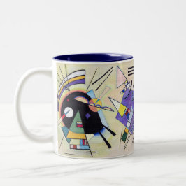 Caneca De Café Em Dois Tons Vintage Black and Violet - Kandinsky Abstrato Art