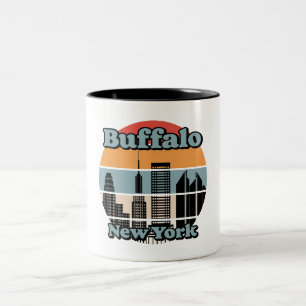 Caneca De Café Em Dois Tons Vintage Buffalo Nova York