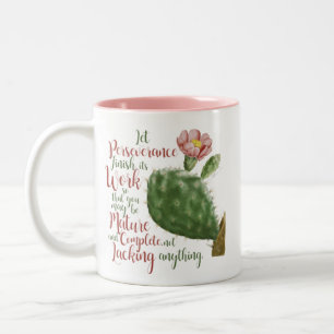 Caneca De Café Em Dois Tons Vintage Cactus de J P Redouté ilustrado