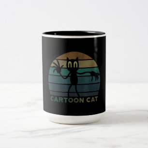 Caneca De Café Em Dois Tons Vintage Cartoon Cat Creepypasta   Legal Gato