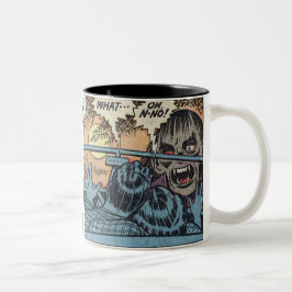 Caneca De Café Em Dois Tons Vintage Classic Horror Comic