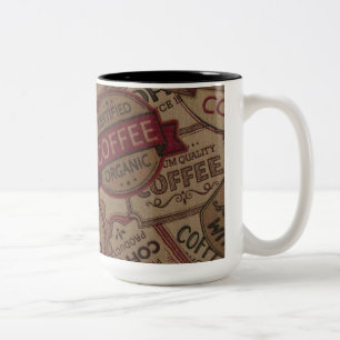 Caneca De Café Em Dois Tons Vintage Coffee Labs Collage Coffee Mug