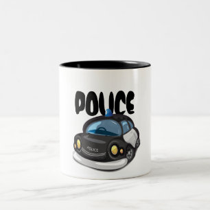 Caneca De Café Em Dois Tons Vintage Cop Car