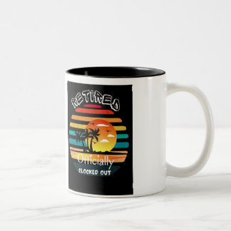 Caneca De Café Em Dois Tons Vintage, Férias de Praia Aposentadas