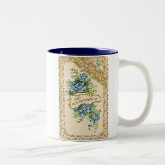 Caneca De Café Em Dois Tons Vintage Forget-Me-Not