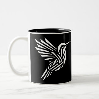 Caneca De Café Em Dois Tons Vintage Geométrico Arte Tribal