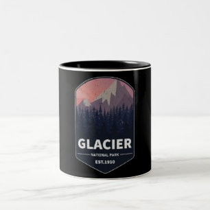 Caneca De Café Em Dois Tons Vintage Glacier National Park Mounts