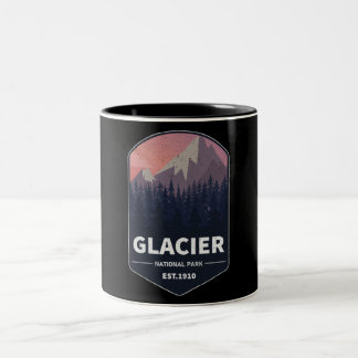 Caneca De Café Em Dois Tons Vintage Glacier National Park Mounts