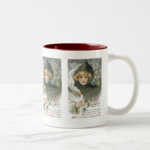 Caneca De Café Em Dois Tons Vintage Halloween Girl