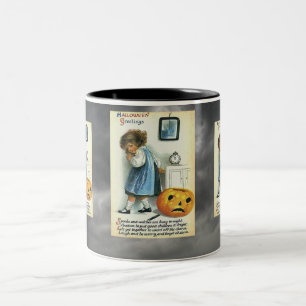 Caneca De Café Em Dois Tons Vintage Halloween Saudações