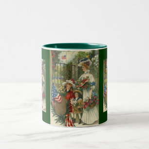 Caneca De Café Em Dois Tons Vintage Honoring Memorial Day