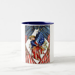 Caneca De Café Em Dois Tons Vintage Independência e Liberdade