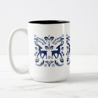 Caneca De Café Em Dois Tons Vintage Inspired Folklore Ceramic Coffee Cup