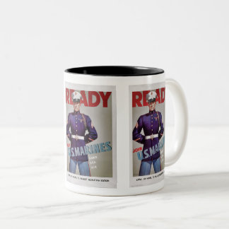 Caneca De Café Em Dois Tons Vintage Marine Recruiting