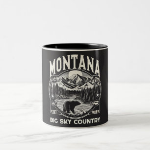 Caneca De Café Em Dois Tons Vintage Montana Big Sky Country