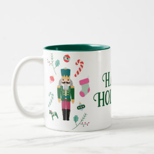 Caneca De Café Em Dois Tons Vintage Nutcracker Natal Feliz Feriados