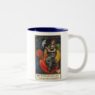 Caneca De Café Em Dois Tons Vintage o Dia das Bruxas