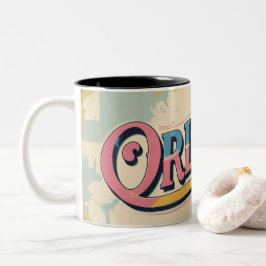 Caneca De Café Em Dois Tons Vintage Orlando Vibes