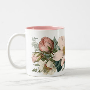 Caneca De Café Em Dois Tons Vintage Pink Rose Mug