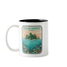 Vintage Raja Ampat Indonesia Coral Reef Dive Art