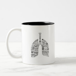 Caneca De Café Em Dois Tons Vintage Remédios respiratórios pulmonologia pulmon