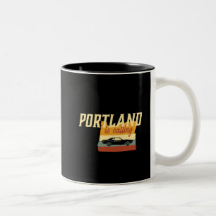 Caneca De Café Em Dois Tons Vintage Retro Portland Oregon USA