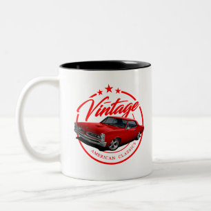 Caneca De Café Em Dois Tons Vintage - Retro Red GTO