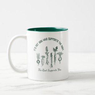 Caneca De Café Em Dois Tons Vintage Root Vegetal