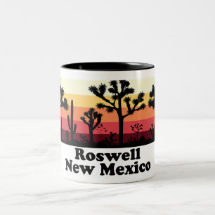 Caneca De Café Em Dois Tons Vintage Roswell Novo México