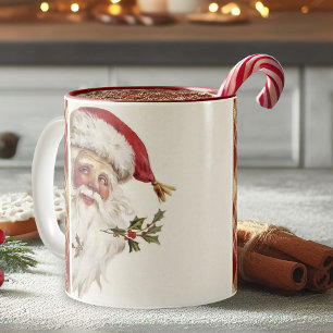 Caneca De Café Em Dois Tons Vintage Santa Claus Fúria
