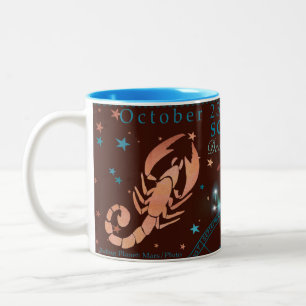Caneca De Café Em Dois Tons Vintage Scorpio Dark Personalizado Zodiac