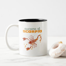 Caneca De Café Em Dois Tons Vintage Scorpio Zodiac Star Astrology AF