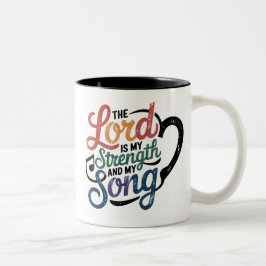 Caneca De Café Em Dois Tons Vintage se aflora: "O Senhor é a minha Força"
