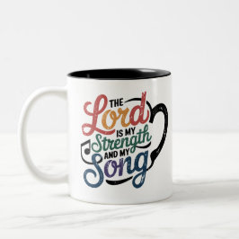 Caneca De Café Em Dois Tons Vintage se aflora: "O Senhor é a minha Força"