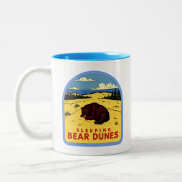 Caneca De Café Em Dois Tons Vintage Sleeping Bear Dunes Michigan