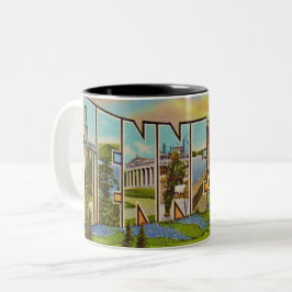 Caneca De Café Em Dois Tons Vintage Tennessee Postcard Mug
