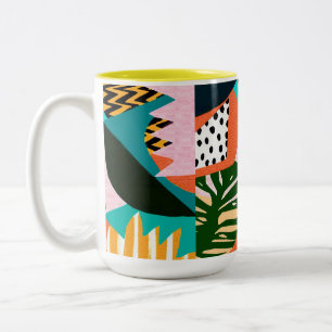 Caneca De Café Em Dois Tons Vintage Tropical Vibes