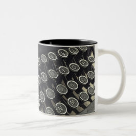 Caneca De Café Em Dois Tons Vintage Typewrite personalizou Mug