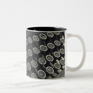 Caneca De Café Em Dois Tons Vintage Typewrite personalizou Mug