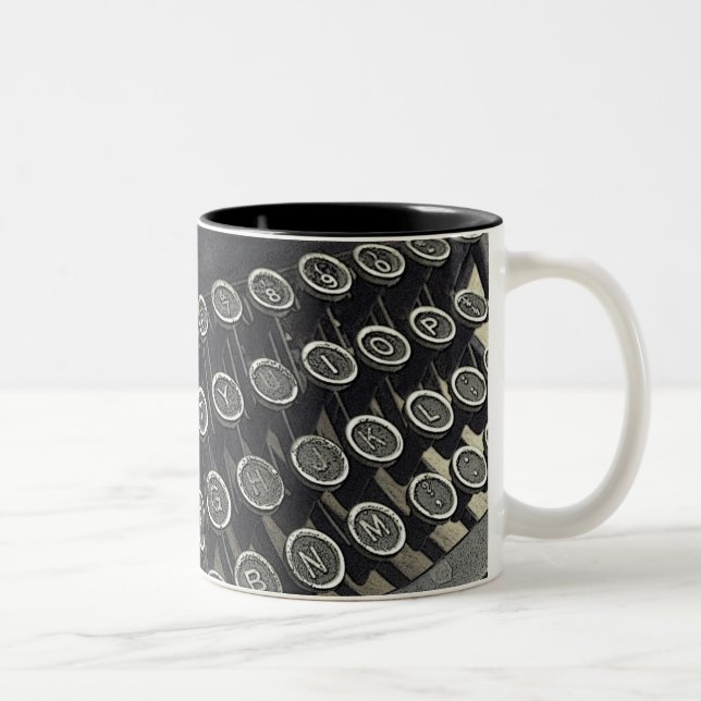 Caneca De Café Em Dois Tons Vintage Typewrite personalizou Mug (Direita)